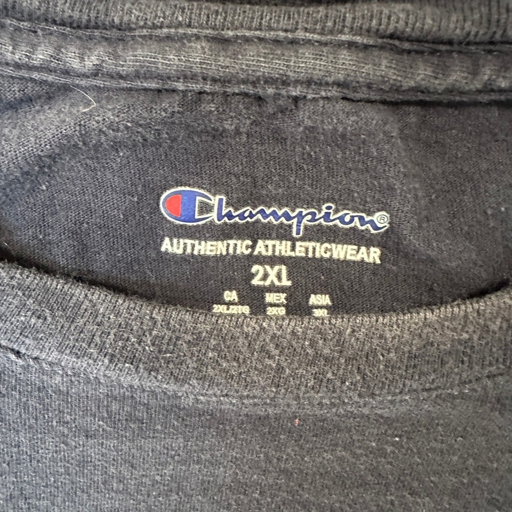 Champion ASL Fingerspelling Graphic T-Shirt 2XL Black Cotton Short Sleeve - Picture 3 of 8